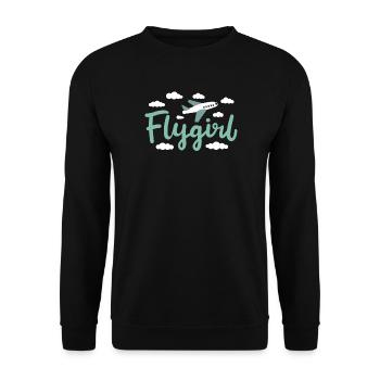 Pilot Girl Flight Attendant Aircraft Aviation - Sweat-shirt Unisexe - noir - Devant - Alina (178cm) & Michal (187cm)
