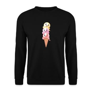 Ice Cream Lover Kawaii Waffle Ice Cream Cone - Unisex Sweatshirt - black - Front - Alina (178cm) & Michal (187cm)