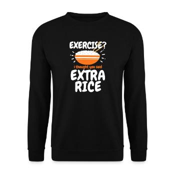 Rice Extra Rice Filipino Food - Unisex Sweatshirt - black - Front - Alina (178cm) & Michal (187cm)