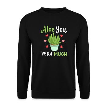 Aloe Vera Succulents - Unisex Sweatshirt - black - Front - Alina (178cm) & Michal (187cm)