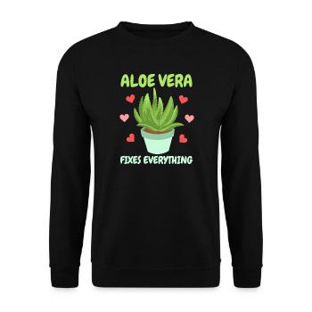 Aloe Vera Succulents - Unisex Sweatshirt - black - Front - Alina (178cm) & Michal (187cm)
