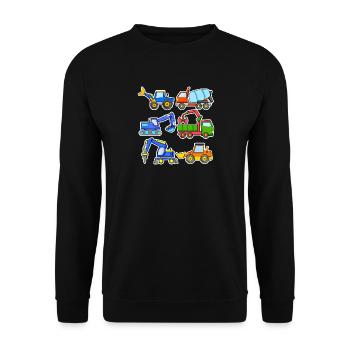 Construction site vehicles - Unisex Sweatshirt - black - Front - Alina (178cm) & Michal (187cm)
