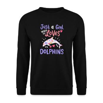Dolphin Dolphin Lovers - Unisex Sweatshirt - black - Front - Alina (178cm) & Michal (187cm)