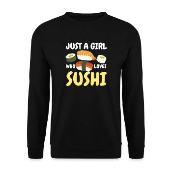 Sushi Japanisch Kawaii Sushi-Liebhaber - Unisex Pullover - Schwarz - Vorne - Alina (178cm) & Michal (187cm)