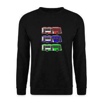 Bus - Unisex Pullover - Schwarz - Vorne - Alina (178cm) & Michal (187cm)