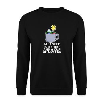 Coffee Mountain Mountains Hiking - Unisex Sweatshirt - black - Front - Alina (178cm) & Michal (187cm)