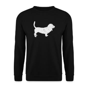 Basset Hound Dog Vintage - Unisex Sweatshirt - black - Front - Alina (178cm) & Michal (187cm)