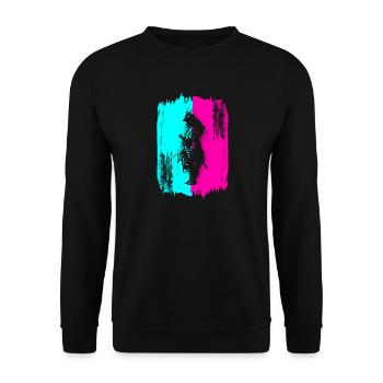 Samurai In A Turquoise And Pink Frame - Unisex Sweatshirt - black - Front - Alina (178cm) & Michal (187cm)