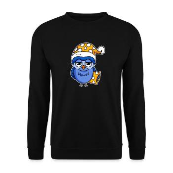 Le lève-tôt Hibou Dormir - Sweat-shirt Unisexe - noir - Devant - Alina (178cm) & Michal (187cm)