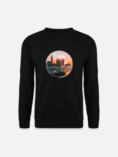 Dubai Sunset Skyline Boat - Unisex Sweatshirt - black