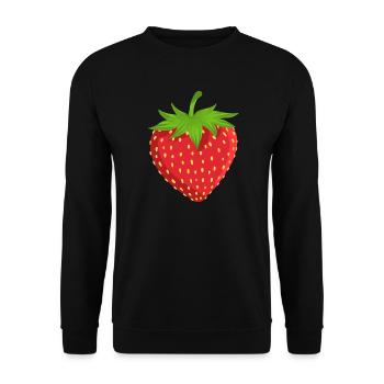 Erdbeere Obst - Unisex Pullover - Schwarz - Vorne - Alina (178cm) & Michal (187cm)