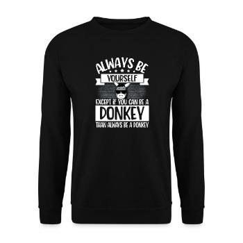 Esel - Unisex Pullover - Schwarz - Vorne - Alina (178cm) & Michal (187cm)