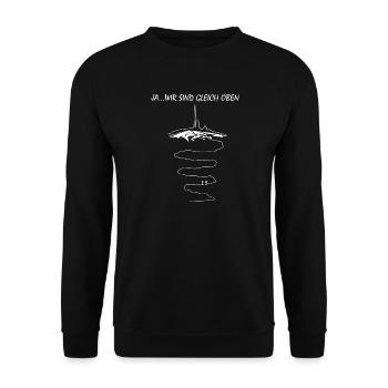 Wandern - Ja, wir sind gleich oben - Brocken Harz - Unisex Pullover - Schwarz - Vorne - Alina (178cm) & Michal (187cm)