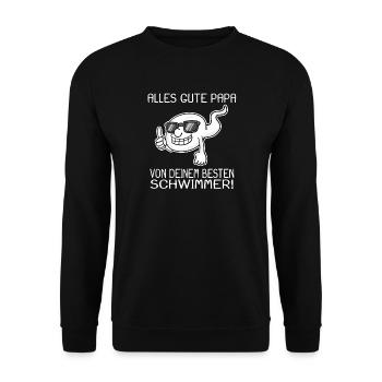 Alles gute Papa Vatertag Geschenk - Unisex Pullover - Schwarz - Vorne - Alina (178cm) & Michal (187cm)