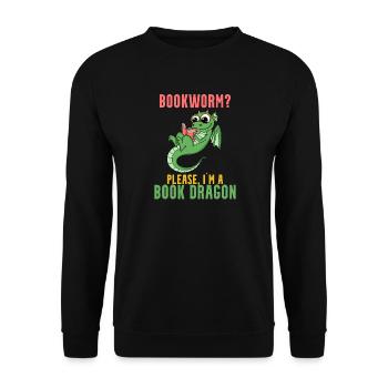 Livre Dragon Cadeau - Sweat-shirt Unisexe - noir - Devant - Alina (178cm) & Michal (187cm)