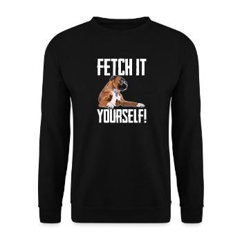 Boxer Dog Fetch It Yourself - Unisex Sweatshirt - black - Front - Alina (178cm) & Michal (187cm)