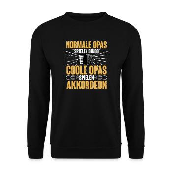 Akkordeon - Unisex Pullover - Schwarz - Vorne - Alina (178cm) & Michal (187cm)