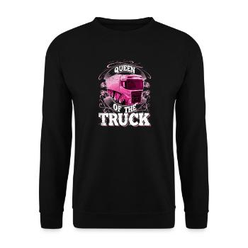 lkw Fahrerin - Unisex Pullover - Schwarz - Vorne - Alina (178cm) & Michal (187cm)