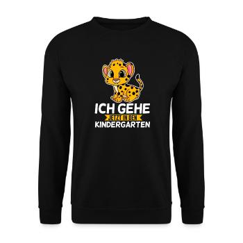 Kindergarten Kind Schulkind Gepard - Unisex Pullover - Schwarz - Vorne - Alina (178cm) & Michal (187cm)