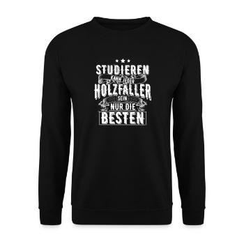 Holzfäller - Unisex Pullover - Schwarz - Vorne - Alina (178cm) & Michal (187cm)
