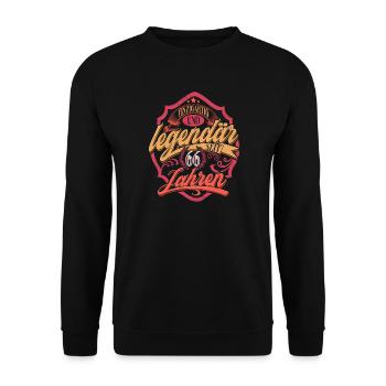 66. Geburtstag - Unisex Pullover - Schwarz - Vorne - Alina (178cm) & Michal (187cm)