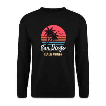 San Diego Kalifornien CA Vintage - Unisex Pullover - Schwarz - Vorne - Alina (178cm) & Michal (187cm)