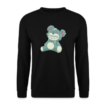 Pastell Gothic Bär - Unisex Pullover - Schwarz - Vorne - Alina (178cm) & Michal (187cm)