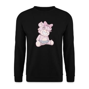Pastell Gothic Bär - Unisex Pullover - Schwarz - Vorne - Alina (178cm) & Michal (187cm)