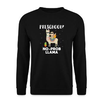 preschool no prob llama - Unisex Sweatshirt - black - Front - Alina (178cm) & Michal (187cm)