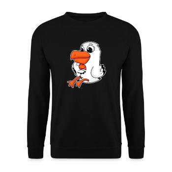 Famille de mouette - Mouette avec bébé - Mouette avec enfant - Sweat-shirt Unisexe - noir - Devant - Alina (178cm) & Michal (187cm)