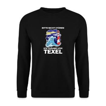 Texel Leuchtturm Nordsee - Unisex Pullover - Schwarz - Vorne - Alina (178cm) & Michal (187cm)