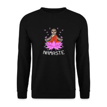 Yoga Namaste Sloth - Unisex Sweatshirt - black - Front - Alina (178cm) & Michal (187cm)