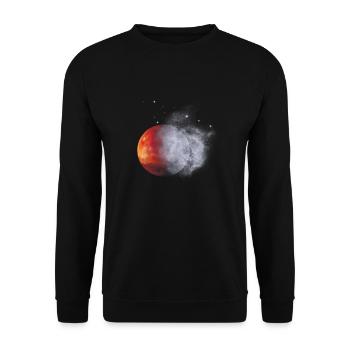 Red moon in fog dust - Unisex Sweatshirt - black - Front - Alina (178cm) & Michal (187cm)