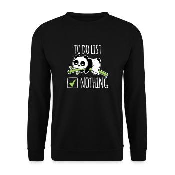 To Do List Nothing Panda Lustig Shirt - Unisex Pullover - Schwarz - Vorne - Alina (178cm) & Michal (187cm)
