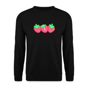 Erdbeeren - Unisex Pullover - Schwarz - Vorne - Alina (178cm) & Michal (187cm)
