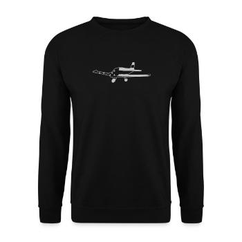 Flugzeug Pilot Luftfahrt - Unisex Pullover - Schwarz - Vorne - Alina (178cm) & Michal (187cm)