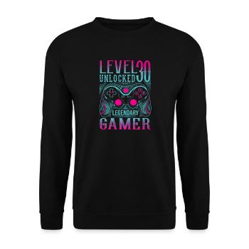 30. Geburtstag Level 30 Gamer Gaming Zocken - Unisex Pullover - Schwarz - Vorne - Alina (178cm) & Michal (187cm)