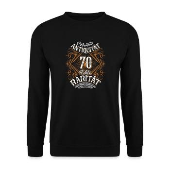 70. Geburtstag Antiquität Rarität - Unisex Pullover - Schwarz - Vorne - Alina (178cm) & Michal (187cm)