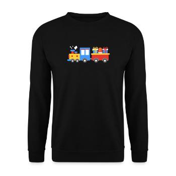 Zug Modelleisenbahn - Unisex Pullover - Schwarz - Vorne - Alina (178cm) & Michal (187cm)