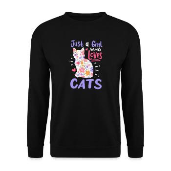 Katzen Katzenliebhaber - Unisex Pullover - Schwarz - Vorne - Alina (178cm) & Michal (187cm)