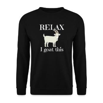 Détends-toi je chèvre ça - Sweat-shirt Unisexe - noir - Devant - Alina (178cm) & Michal (187cm)