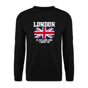 London Union Jack-Flagge Reisen - Unisex Pullover - Schwarz - Vorne - Alina (178cm) & Michal (187cm)