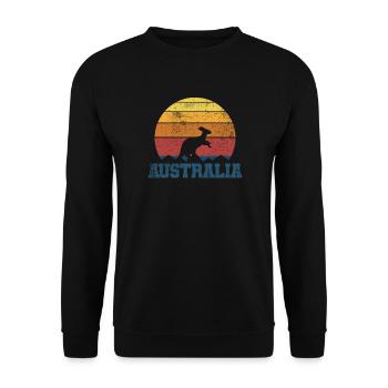 Australien Känguru - Unisex Pullover - Schwarz - Vorne - Alina (178cm) & Michal (187cm)