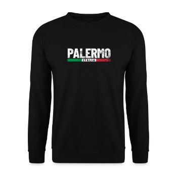 Palermo Italien Flagge - Unisex Pullover - Schwarz - Vorne - Alina (178cm) & Michal (187cm)