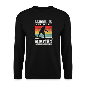 Surfen Surfer - Unisex Pullover - Schwarz - Vorne - Alina (178cm) & Michal (187cm)