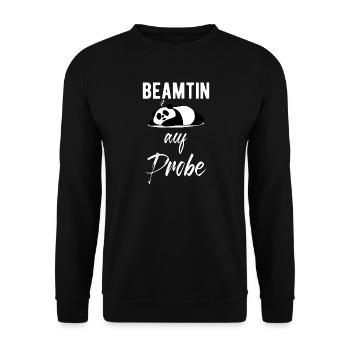 Beamtin Auf Probe Pandabär Verbeamtung Beamten - Unisex Pullover - Schwarz - Vorne - Alina (178cm) & Michal (187cm)