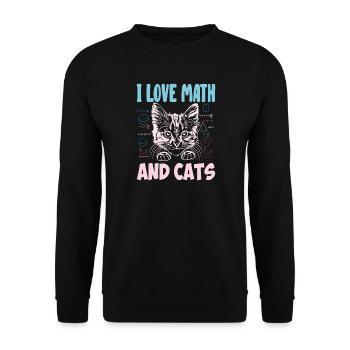 Math Kitty Cat J’adore Math et chats Professeur de mathématiques - Sweat-shirt Unisexe - noir - Devant - Alina (178cm) & Michal (187cm)