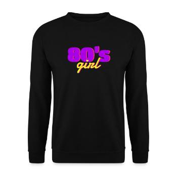 80er Mädchen 80er Party - Unisex Pullover - Schwarz - Vorne - Alina (178cm) & Michal (187cm)