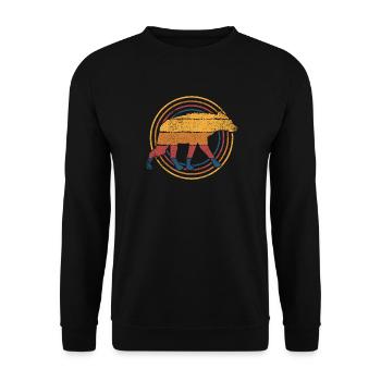 Hyäne Hyänen - Unisex Pullover - Schwarz - Vorne - Alina (178cm) & Michal (187cm)
