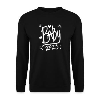 Bébé 2023 - Nouveau-né 2023 Bébé Cadeau - Sweat-shirt Unisexe - noir - Devant - Alina (178cm) & Michal (187cm)